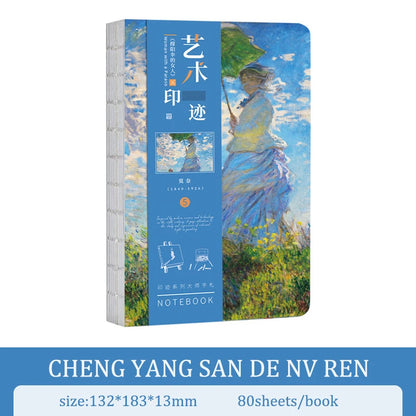 A5 Notebook Ukiyoe & Famous Painting Series Cover,80sheets/Book Writing Diary Recording Life Office Study Note Supplies CS-058