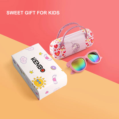 Kenbo Square Cute Kids Sunglasses For Girls Boy Toddler Lovely Baby Colorful Rectange Sun Glasses Children With Case