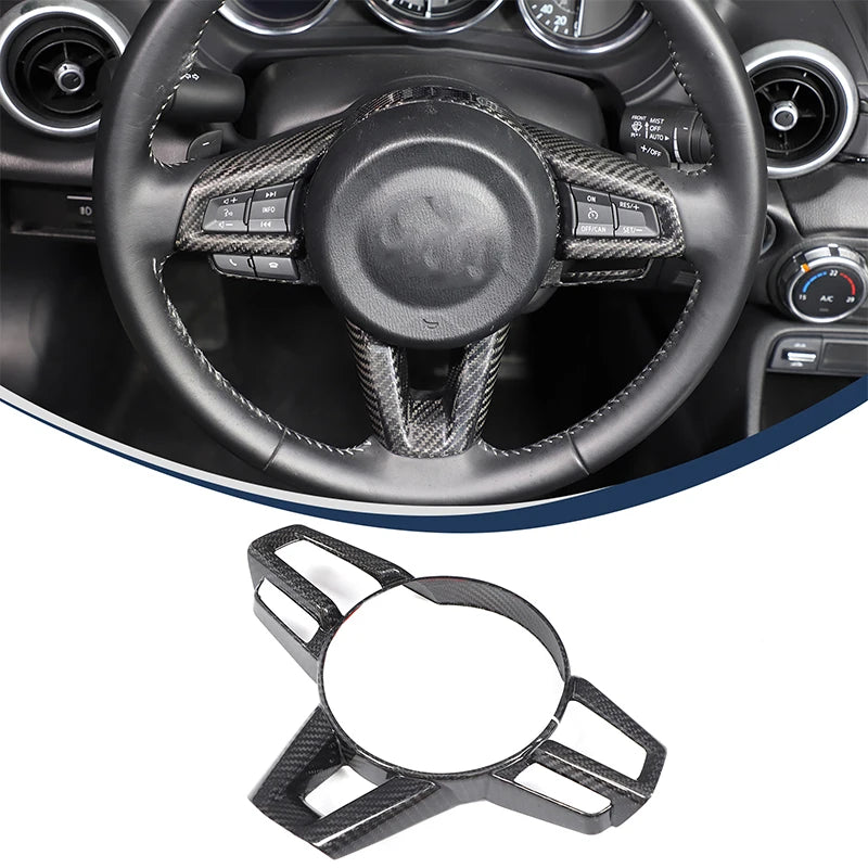 Steering Wheel Key Frame Trim Sticker Steering Wheel Decorative Frame For Fiat Abarth 124 NF 348 348AX Mazda MX-5 ND 2016-2026