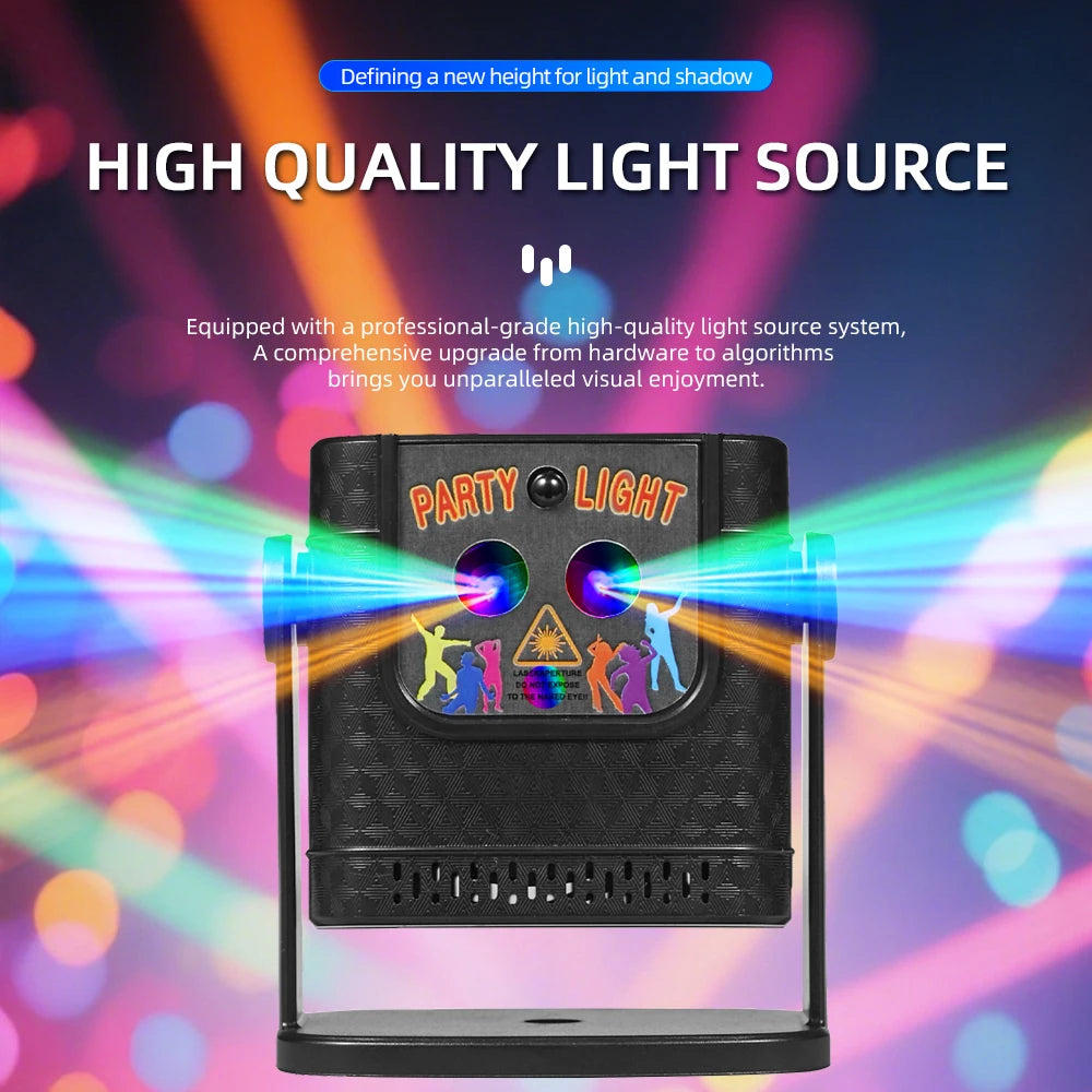 USB Powered Laser Stroboscopic Party Lights DJ Disco Projectors Portable Family Camping Decorations Light Show for Events