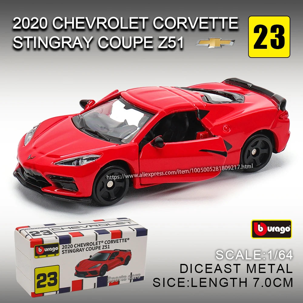 Bburago 1959 CADILLAC Lamborghini Porsche Benz BMW volkswagen Scale Car Model Replica Collection Kids Xmas Gift Toys for Boys