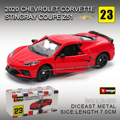 Bburago 1959 CADILLAC Lamborghini Porsche Benz BMW volkswagen Scale Car Model Replica Collection Kids Xmas Gift Toys for Boys