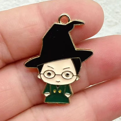 10/20Pcs Harry Potter‌ Anime DIY Hand Making Alloy Keychain Backpack Handmade Keychain Accessories Cute Keyring Gift for Fans