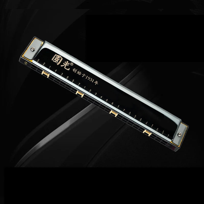 Guoguang 24-Hole 28-Hole Polyphonic Harmonica in C Key for Adults, Beginners, and Students, Entry-Level Performance Instrument, Commemorative Harmonica, Wide-Range Harmonica