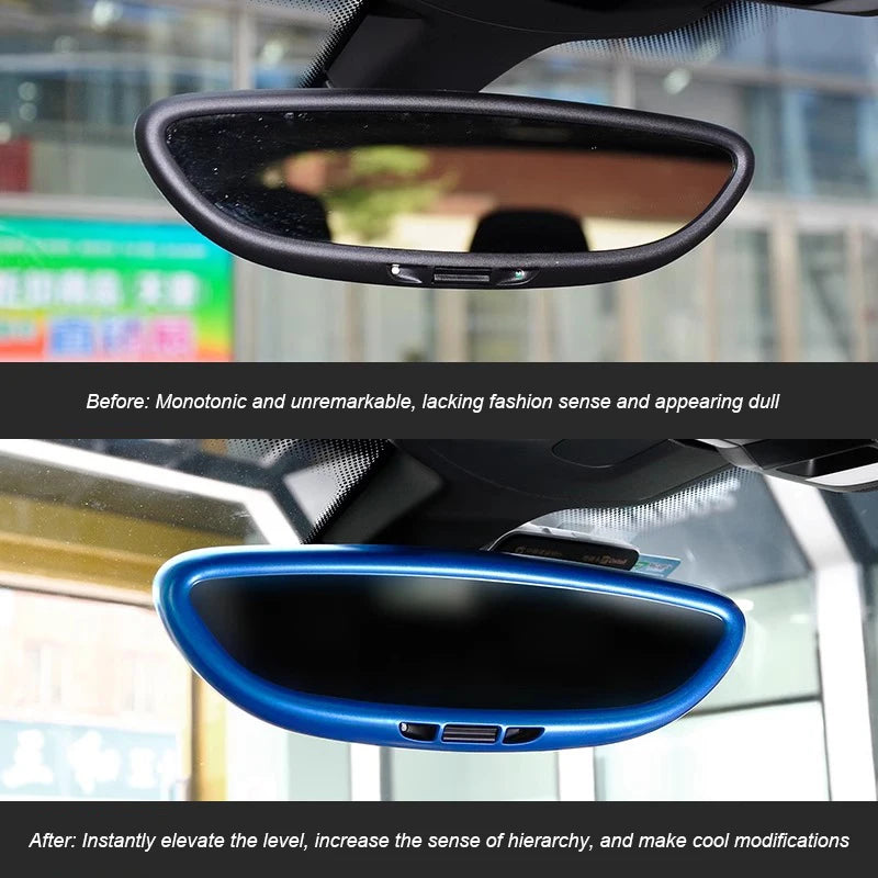 For Porsche Macan 2014-2017 Cayenne 2011-2017 Panamera 2013-2016 Car Indoor Rearview Mirror Decorative Frame Cover Sticker