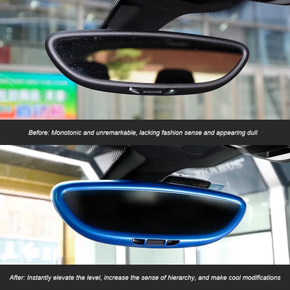 For Porsche Macan 2014-2017 Cayenne 2011-2017 Panamera 2013-2016 Car Indoor Rearview Mirror Decorative Frame Cover Sticker