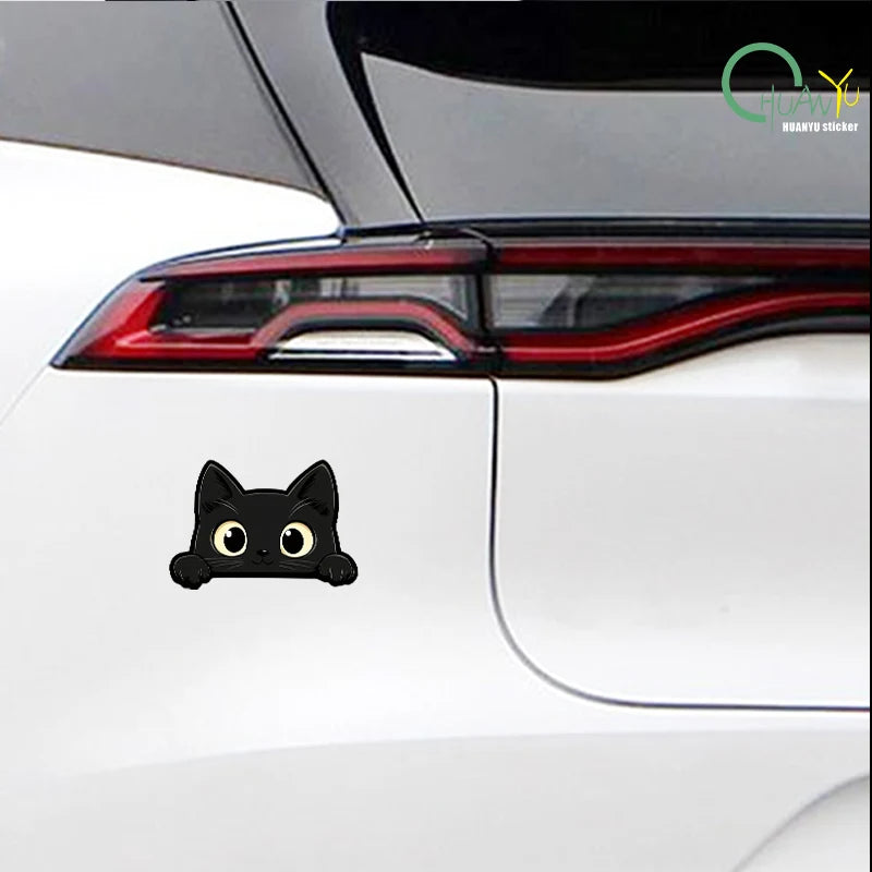 Black kitten cartoon cute car body scratch cover personal creative waterproof electric bike motorcycle sticker decal