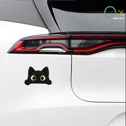 Black kitten cartoon cute car body scratch cover personal creative waterproof electric bike motorcycle sticker decal