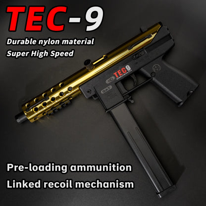 High-performance TEC-9 Gel Ball Toy Gun Orbeez Launcher, Modular Battery, Electric Pre-loading Magazine, No Bullets