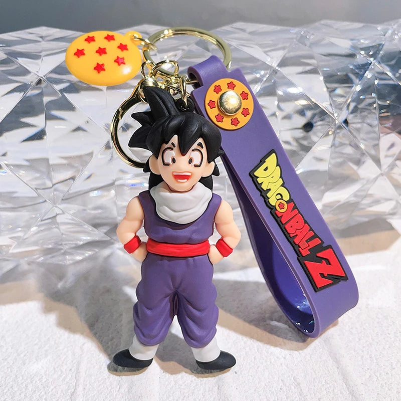 Anime Dragon Ball Keychain Ewelry Son Goku Vegeta Piccolo Action Figures Cute Keyring Bag Pendant Car Ornament Accessories Gifts