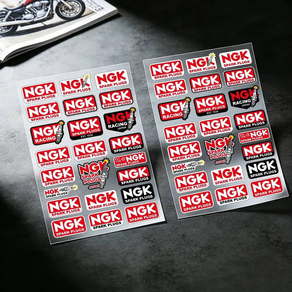 For NGK Reflective Motorcycle Stickers Waterproof Vinyl Decals for Motorbike Helmet Fuel Tank Bike