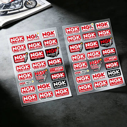 For NGK Reflective Motorcycle Stickers Waterproof Vinyl Decals for Motorbike Helmet Fuel Tank Bike