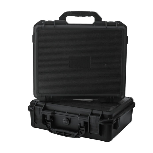 Waterproof and Durable Black Camera/tool Suitcase, Customizable Foam Interior, Portable, Safe Storage Case, Shock Resistant Case