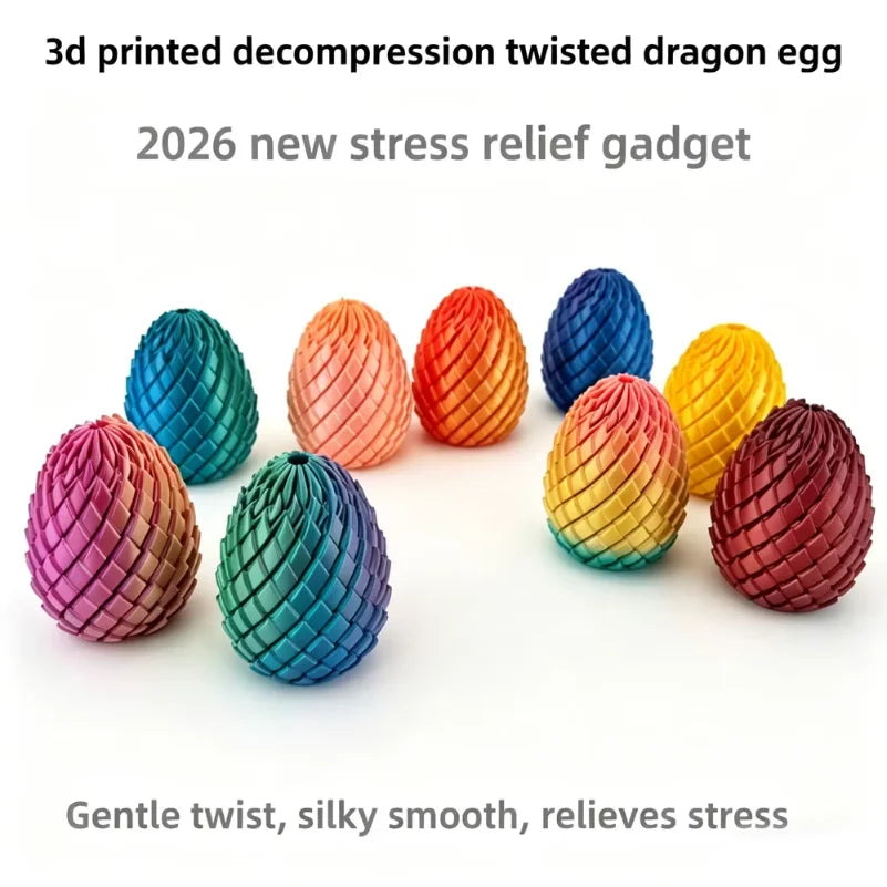 3D Printing Dragon Egg Stress Relief Model, Deformable Twist Egg, Creative Stress-Relief Gadget Desk Ornament
