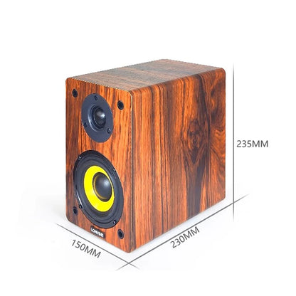 4-inch HIFI Passive Speaker with 60W*2 Output Power 3-inch Silk Dome Tweeter 2-way Stereo Home Stereo Wooden Bookshelf Speaker