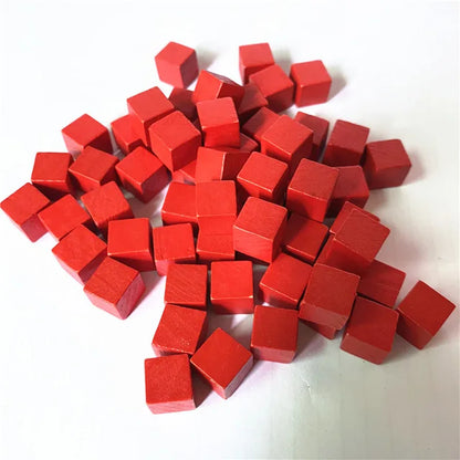 100Pcs/lots 14colors 10mm Cube Wood Cubes Colorful Dice Chess Pieces Right Angle For Token Puzzle Board Games Early Education