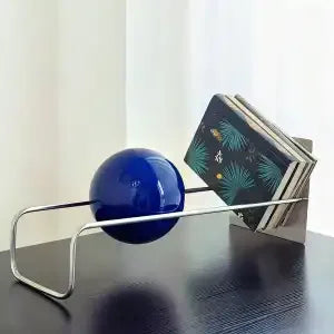 Modern Freestanding Bookshelf, Stainless Steel Display Shelf and Storage Rack for Living Room Home Office