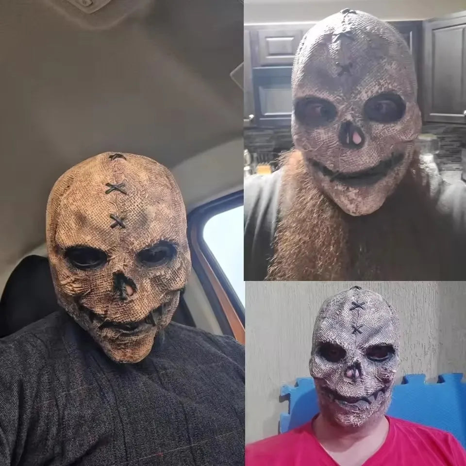 Halloween Horror Killer Skull Mask Cosplay Scary Skeleton Haunted House Outdoor Bar Latex Helmet Halloween Party Costume Props