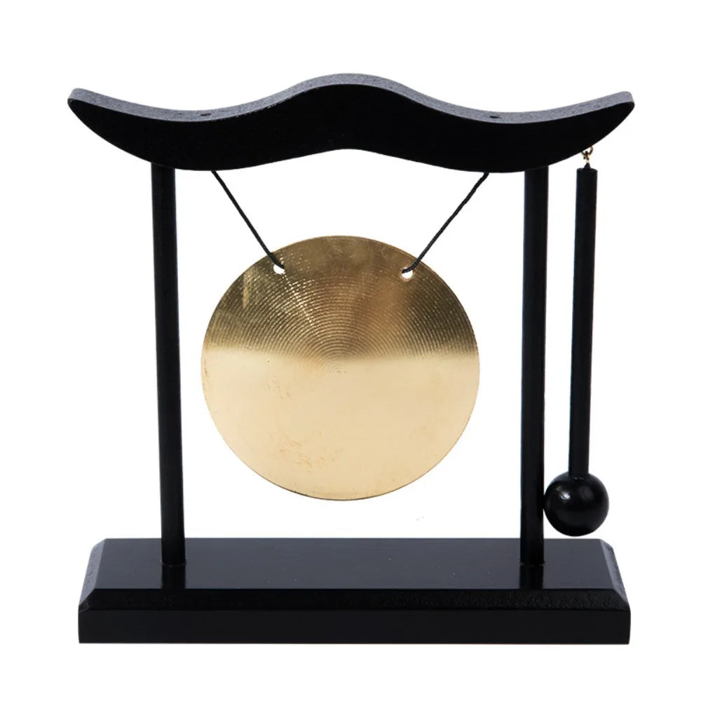 Relaxation Desktop Gong Fortune High Volume Copper Bell Wood Frame Meditation Feng Shui Metal Cymbals House Warming