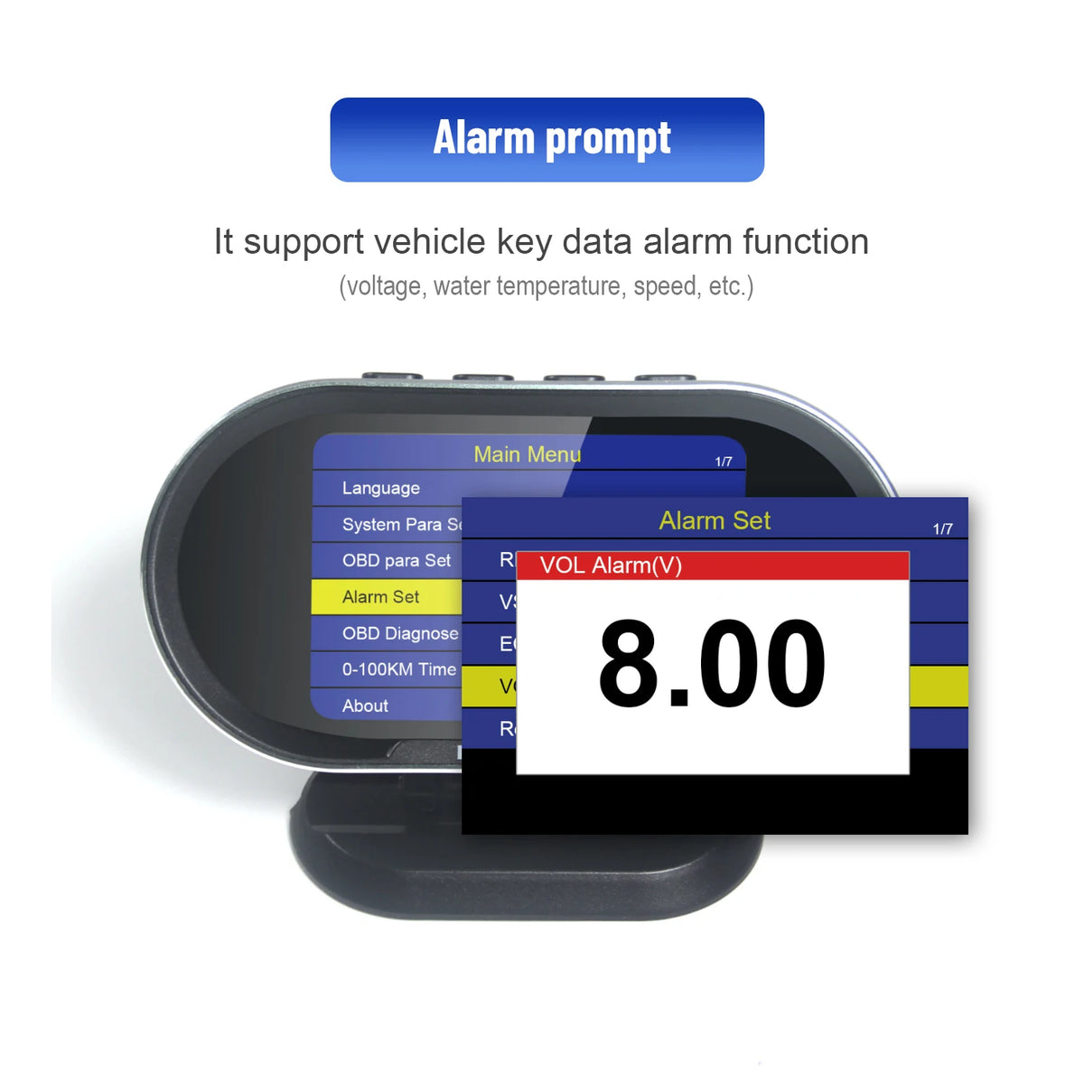 2026 KONNWEI KW206 Car OBD2 HUD Digital Instrument Computer Intelligent OBD Speedometer Water Temperature Fuel Pressure Tester