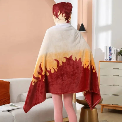 Kawaii Demon Slayer Blanket Plaid Kimetsu No Yaiba Cutecore Cosplay Essentials Pajama Bathrobe Flannel Shinobu Nezuko Collection