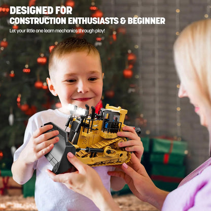 RC Excavator Dump Truck Bulldozer Diecast Construction Vehicle Alloy Remote Control Engineering Car Toy for Children Boys