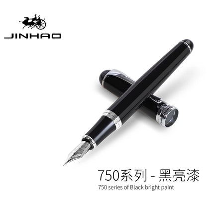 Jinhao Business Calligraphy Fountain Pen X750 Exquisite Elegant Iridium Gold Pen Office Signature Luxury Write Gifts Stationery