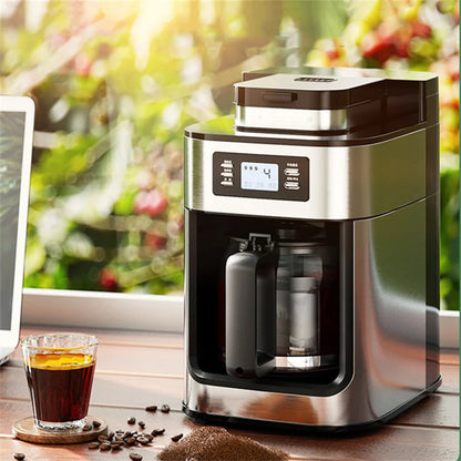 2 In1 Drip Coffee Machine Apply To Ground&Beans Home Appliances Dripping Coffee Maker With Digital Display&keep Warm