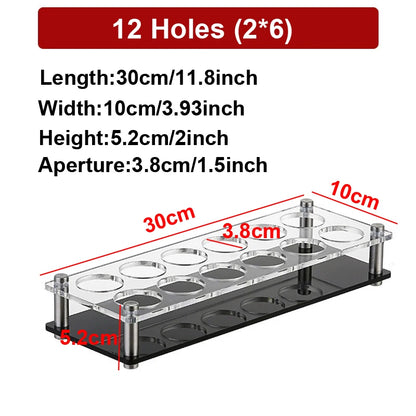Acrylic Shot Glass Display Stand 6/12/24 Holes Wine Glass Cup Holder Party and Bar Tray Cups Shot Glass Storage Rack