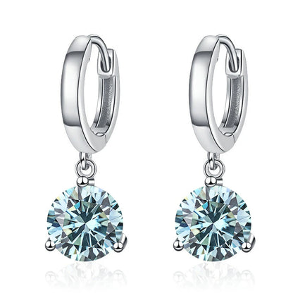 1ct/ 2ct/4ct Moissanite Diamond Earrings S925 Sliver Orginal Drop Earring Wedding Bride Jewelry with Certificate for Women