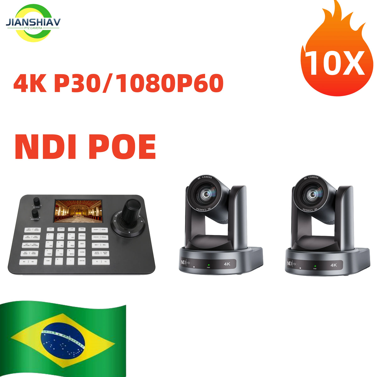 4K NDI 1pc-10pcs PTZ Camera SDI HDMI POE USB 20 Zoom Video Conference Camera for Church Business Meeting 1PC Controller Keyboard