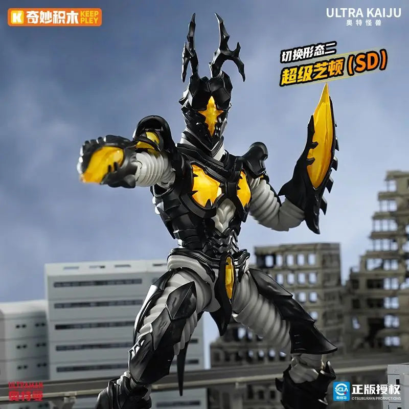 Original Keeppley Ultraman Ultra Kaiju Series Hyper Zetton Action Figures Assembled Movable Models Toys Collection Dolls Gift