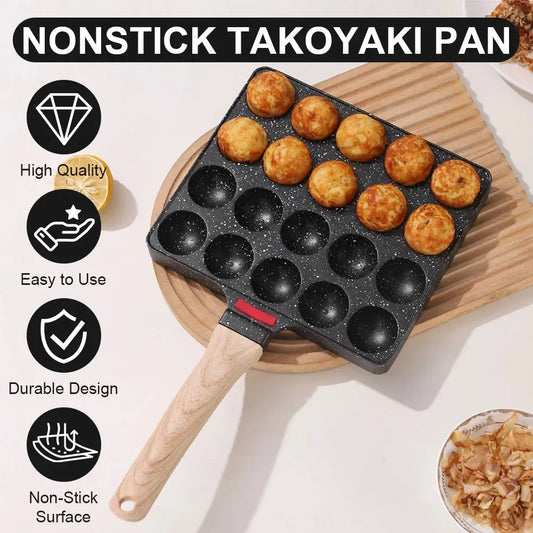 Takoyaki Pan 20 Molds Takoyaki Maker Skillet Aluminum Alloy Nonstick Grill Pan Cooking Plate for Octopus Balls Pancake Cake Make