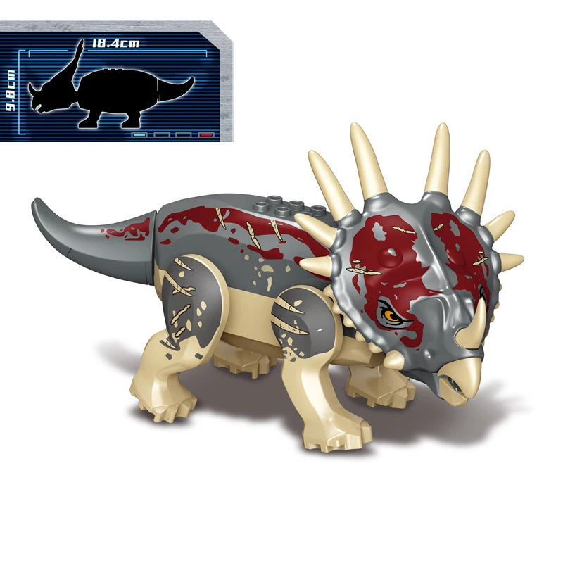 Jurassic Dinosaurs Spinosaurus Large Brick Toy Joints Open Mouth 7 Color Designs, Collectible Decor DIY Puzzle Assembly Gift