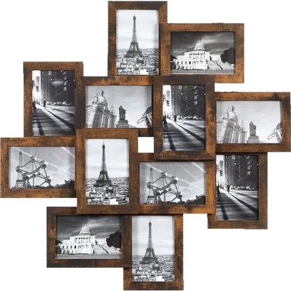 12pcs/set 4x6 Inch Collage Picture Frame Wall Decor Set Home Living Room Wall Hanging Photo Frames Multi-Photo Display