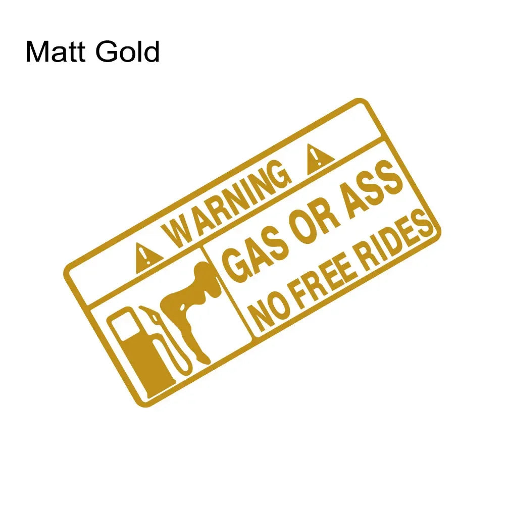 15x7cm Gas or Ass Car Sticker Window Windshield Creative Free Ride Vinyl Decals for Truck Motorcycle Vans Pickup Fuel Tank Decal