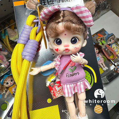 bjd doll Dolls for girls Labbu doll pocket mini blyth girl Doll Barbi cry Baby Rainbow Ball jointed doll Mobile phone Decoration