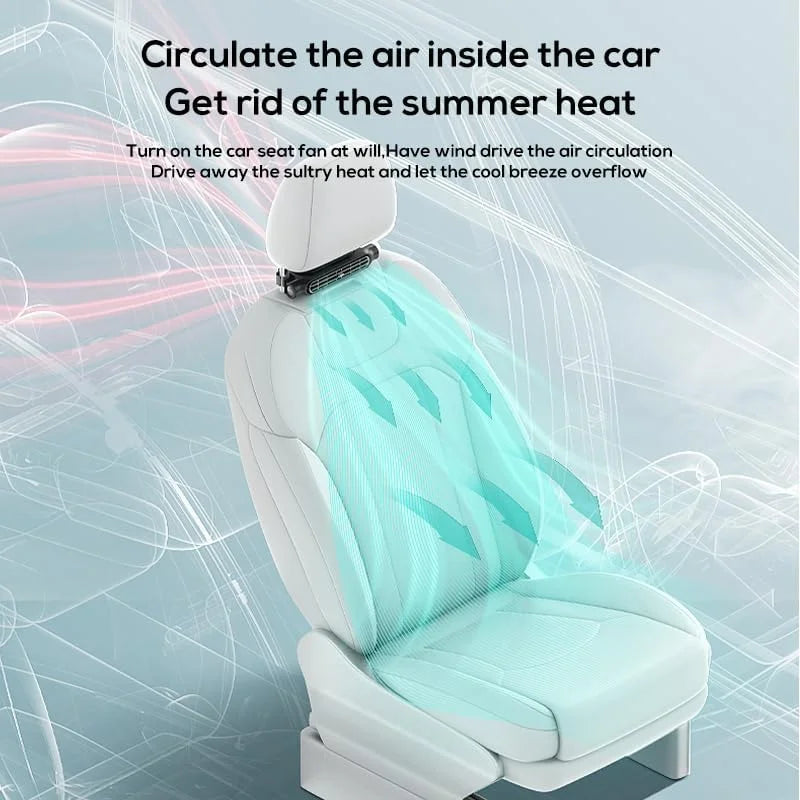Yanace 12V Car Seat Fan Headrest Cooling Blower USB Strong  Universal Summer Artifact  Passenger Cool Conditioner Accessories