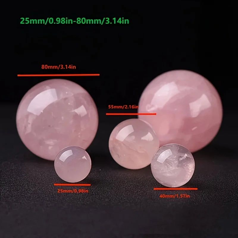 Rose quartz crystal ball, love crystal, used for home decoration, desktop ornaments, holiday gifts