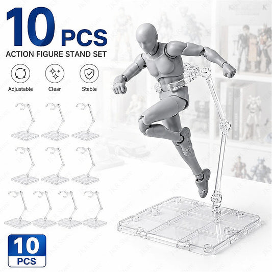 Clear Acrylic Action Figure Stand Assembly Display Holder Base for Doll Toy Model Support Desktop Shelf Accessories Collection
