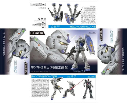 New RG 1/144 RX-78-2 2.0 Yuanzu G3 Action Figures Mech Assembly Model Kit Desktop Ornament Plastic Model Toys Collectible Gifts
