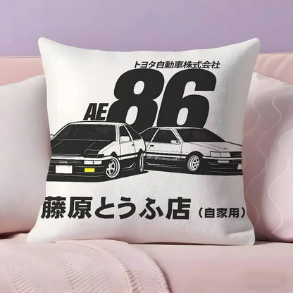 Classic retro car AE86 Pillow Case Pillowcase Ultra Soft Skin Friendly Fabric Cloud Like Comfort & Concealed Zipper
