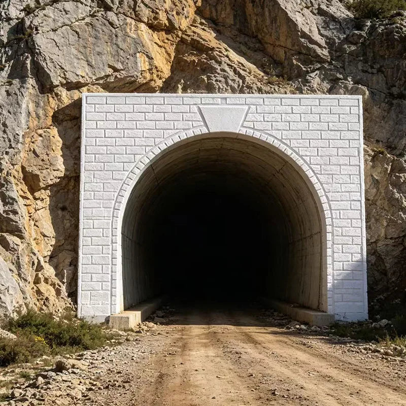 2Pcs Simulation Brick Tunnel Entrance Model for Railway Train Layout Diorama Wargame Decor