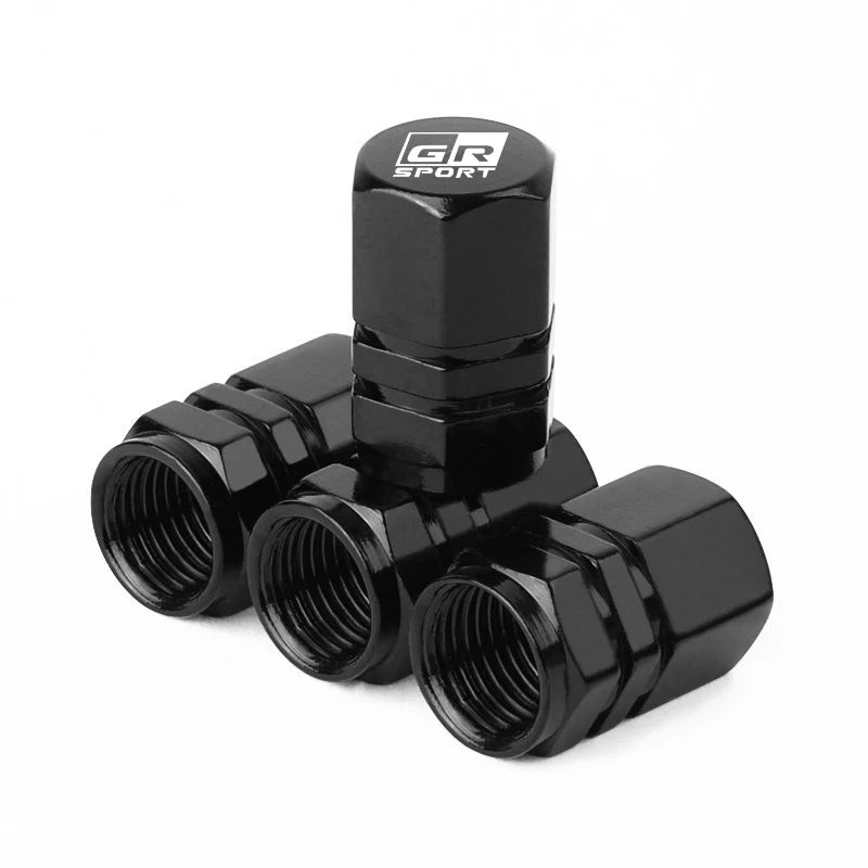 Car Wheel Tyre Tire Air Aluminum Alloy Valve Caps For Toyota GR Sport Gazoo Racing Yaris 86 Corolla Hilux Supra C-HR Accessories
