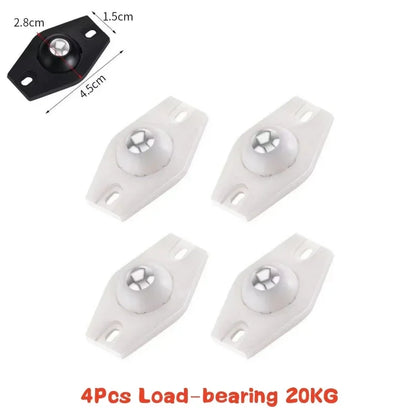 4Pcs Furniture Casters Wheels Heavy Duty Ball Pulley Self Adhesive Stainless Steel 360° Rotation Universal Wheel Load 20/200Kg