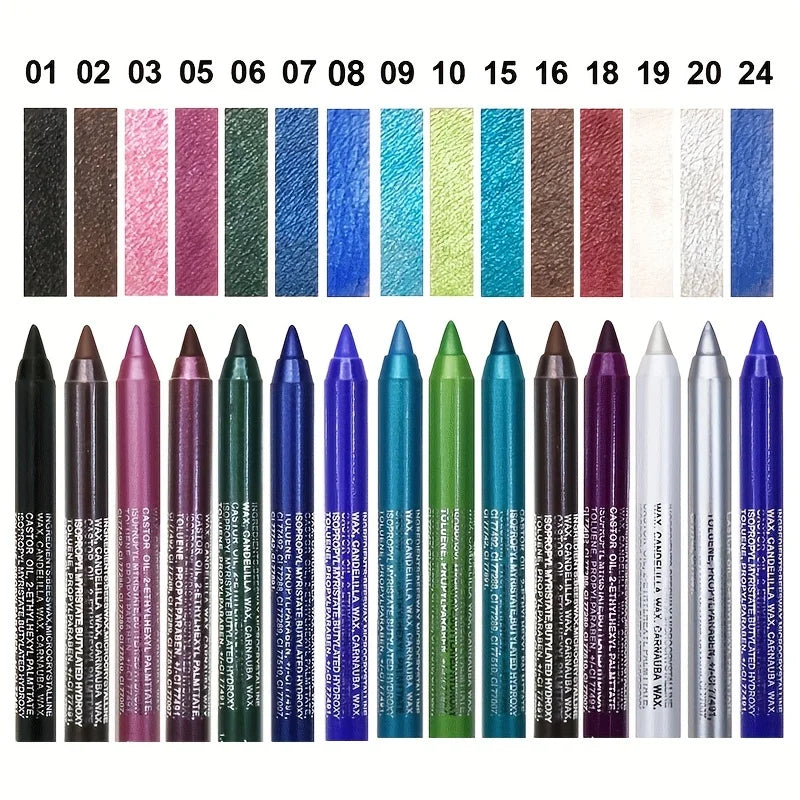 1pcs Waterproof Eyeliner Set with Glitter Effect, Includes Eye Shadow & Highlighter Pens, Colorful Makeup Kit for Stunning Looks