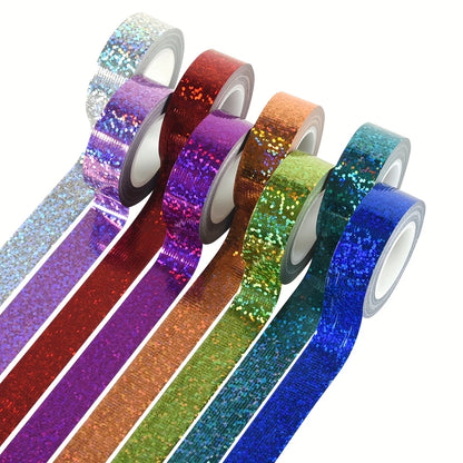 Shiny Laser Masking Washi Tape Decorative Firm Adhesive Tape DIY Scrapbooking Colorful Sticker Label Stationery