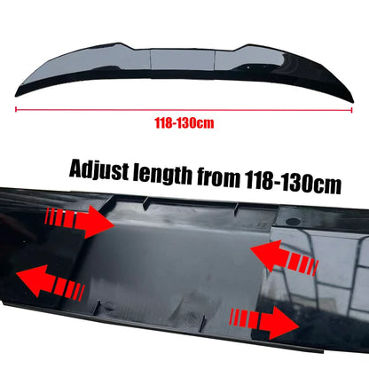 New Style Universal 3pcs Sedan Rear Trunk Tail Rear Wing Spoiler 117-127cm Adjustable DIY Refit Boot Wings Spoiler Car Accessory