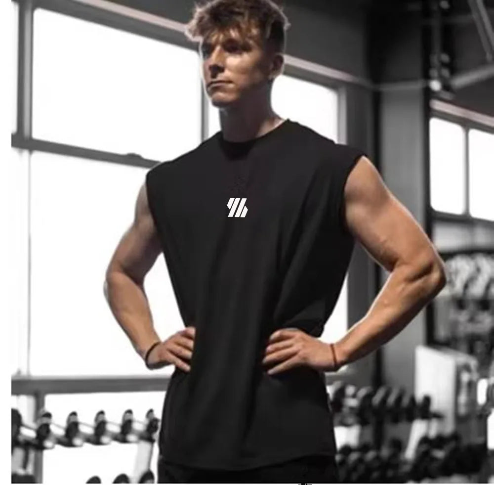 Summer men's casual wide-shoulder sleeveless vest, large-sized round-neck bird-eye fabric vest, outdoor breathable casual vest