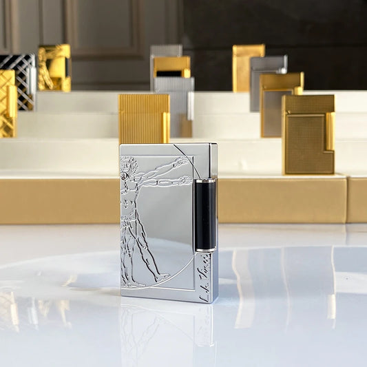 New vintage Lighter Bright Sound brass shell windproof gas lighter for cigarette men's gift